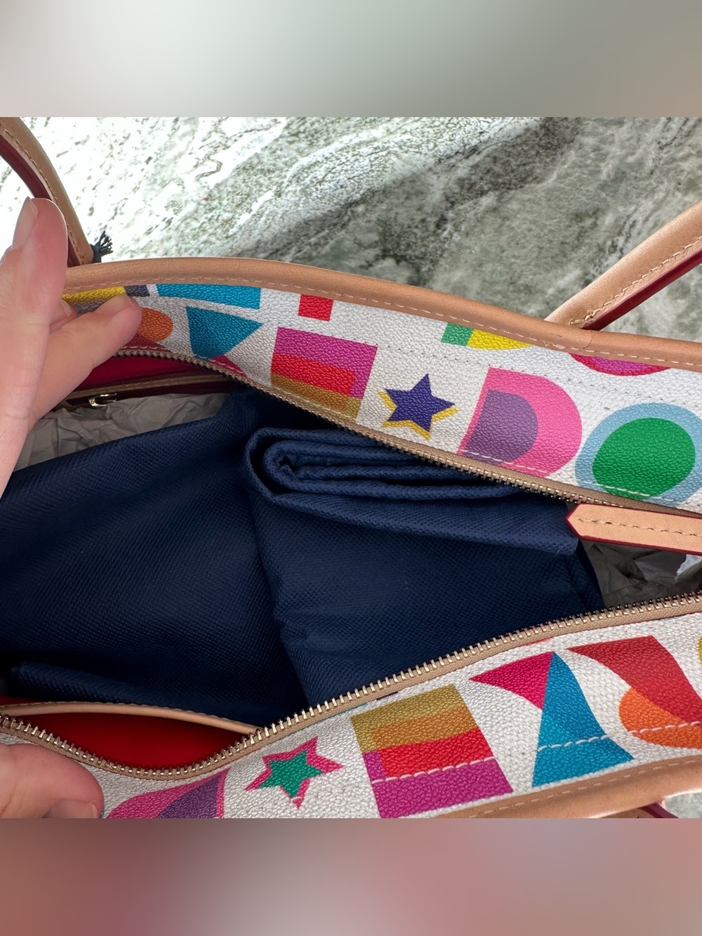 Nwt Dooney & Bourke White Art Deco Retro Revamp Tote — image 6 of 6